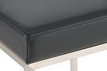 CLP Sgabello Bar Montreal Imbottito In Similpelle I Sgabello Panchetto Design Cucina o Bar Telaio 4 Gambe Alt 85 CM, Colore:nero, Colore del telaio:acciaio inossidabile