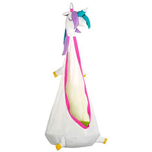 Outsunny Sedia Sospesa a Forma di Unicorno, Amaca per Bambini da Interno ed Esterno in Cotone Bianco e Rosa Φ70x150cm