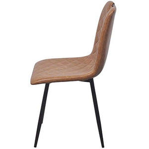 Sedie da pranzo in pelle 4 pezzi marrone chiaro universale estensibile sedia per soggiorno camera da letto cucina