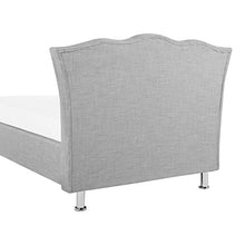 Beliani Letto con Contenitore in Tessuto Grigio Stile Chesterfield 90 x 200 cm Metz