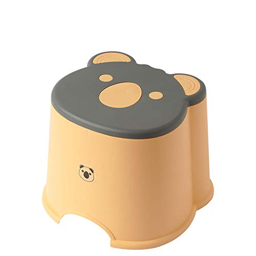 STKASE® Sgabello Antiscivolo Progettato Appositamente per I Bambini, con 2 Scalini, Sgabello da Pediera per Bambini, Sedile per Addestramento per WC, Sgabello per Bambini in Bagno,Giallo