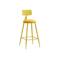 Sgabelli da bar, arte di ferro con schienale alto Lounge Chair Sedia da pranzo con poggiapiedi Sgabello Alto antiruggine Stabile portabile e durevole Sgabello ( Color : Yellow , Size : 65CM )