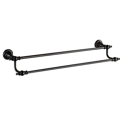 AGGF Portasciugamani Doppio unipolare Portasciugamani Portasciugamani Accessori per Il Bagno Filo di Rame Disegno Nero 40 cm 60 cm 80 cm Portasciugamani (Colore: Nero, Dimensioni: 50 cm)
