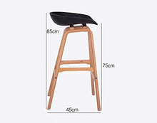 BAOMEI WFF Sedia da Ufficio Sedia da Bar in Legno massello, Schienale Seggiolone Sgabello Alto Materiale PP Cuscino, Arredo Bar (Color : White, Size : 49X46X75CM)