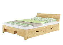 Erst-Holz Solido Matrimoniale in Pino massello 140x200 Anche per Ragazzi con doghe rigide 60.62-14