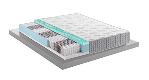 Mentor - Materasso Molle & Memory Med H3 Piazza e Mezzo 120x200 Greentech Med 4.1 DISP, Medico Detraibile 5 cm di Memory, H25 a 9 Zone - Detraibile