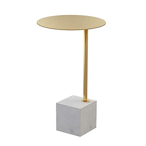 FMOGE Tavolino da Salotto Nordic Modern Base in Marmo Tavolino Mini Tavolino Rotondo Tavolino da Telefono Supporto per Piante per Soggiorno Balcone (Colore: Nero) (Colore: Nero)