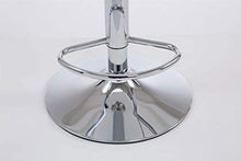 CLP Sgabello Design Cucina Las Vegas V2 In Similpelle Con Schienale I Sedia Alta Imbottita Girevole Regolabile 62-82 CM, Colore:blu, Colore del telaio:cromo