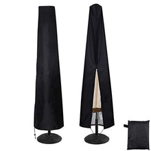290 cm Fodera Protettiva Ombrellone, Copertura per Ombrellone Impermeabile,Copertura per Ombrellone,Anti Vento Sole Neve Tessuto 420D Oxford Copertura Ombrellone da Giardino (190 x 50 x 30cm) - Nero
