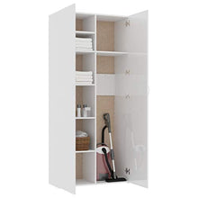 Festnight Armadio Vestiti,Armadio Moderno,Armadio Camera da Letto,Armadio Bianco,Armadietto Vestiti Bianco in Truciolato,Armadietto Bianco,Armadietto Ripostiglio,Armadio Bagno 80x35,5x180 cm