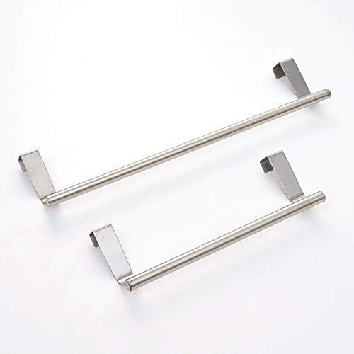 Qingsi 1 pezzo porta asciugamani da cucina sopra il supporto, gancio per sciarpe da bagno in acciaio inox, barra porta asciugamani da appendere all'interno o all'esterno delle porte. 23 cm
