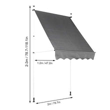 Cikonielf Tenda da Sole Retrattile Tenda da Sole da Giardino Esterno Tenda Parasole Rettratile Tenda da Balcone Tenda da Sole Impermeabile Tende da Veranda da Giardino Le Parasole da Giardino(Grigie)