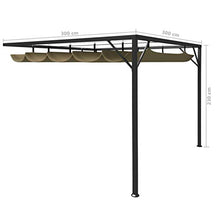 Tidyard Gazebo da Giardino con Tetto Retrattile 180 g/m² 3x3 m Gazebo Pergola Pergola da Giardino Telo Scorrevole Poliestere Impermeabile Struttura in Acciaio con Tetto a Scomparsa