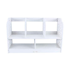 CHHD Scaffale per Libri da scrivania, 2 Livelli freestanding scrivania Decorata da scrivania Organizer scaffale scaffale Bianco scaffale in Legno Fai da Te Libro per CD stazionario Cont