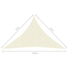 vidaXL Vela Parasole 160 g/m² Crema 4x4x5,8 m in HDPE