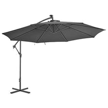 Tidyard Ombrellone da Giardino con Palo, Ombrello Parasole da Esterno in Alluminio, Ombrellone da Esterni, Ombrellone a Sbalzo 350 cm Antracite