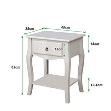 Sogesfurniture BHEU-BSB-008 - Comodino con cassetto, 49 x 38 x 62 cm, colore: Bianco