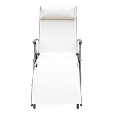 Outsunny Sdraio da Giardino Pieghevole con Cuscino, Schienale con 7 Reclinazioni, 137x63.5x100.5cm, Beige