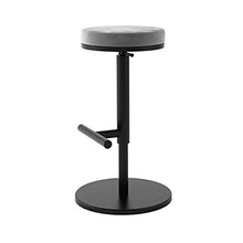 TopJiä Girevole Sgabello Rotondo con Poggiapiedi,Bar Sgabello Regolabile da Bar Seggiola da Bar,Metallo Framework Velluto Tessuto Sedia Cucina,per Ristorante Bar Cucina Caffetterie
