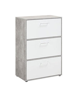FMD möbel Dama A1 Cassettiera, 69X38X99 H cm, Grigio, Bianco, Nobilitato