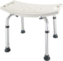 Sgabello da bagno impermeabile per anziani, in plastica spessa, con schienale alto, quadrato, robusto (colore: bianco)