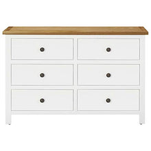 Festnight Cassettiera | Credenza con 6 Cassetti Mobiletto Mobile Arredo 105x33,5x73 cm in Legno Massello di Rovere