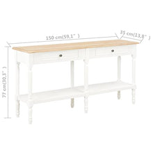 vidaXL Legno Massello Credenza Classica Elegante Stile Vintage Francese Tavolo Consolle Cassettiera Armadietto 150x35x77cm Bianco e Marrone