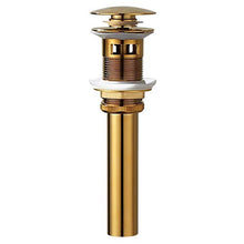 SHDJYR Scarico a Scomparsa per lavabo da Bagno Vaso per lavabo Vanity Oro Spazzolato Kit di Ricambio per assemblaggio in Ottone Massiccio Tappo Flip Top Overflow con Troppo Pieno