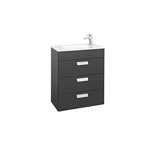 Roca Lavabo + Mobile Base 3 Cassetti Unik Debba, 60 x 36 x 72 cm, Grigio (Riferimento: A857126153)