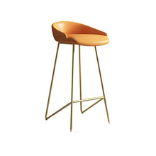 Sgabello da Bar in Metallo per Uso Domestico Sgabello Alto, Sgabello da Bar in Ferro in Stile Nordico con Cuscino in Spugna, con Cuscino Antiscivolo e Installazione Semplice Arancione, Nero