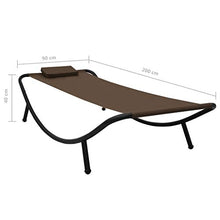 vidaXL Lettino da Giardino Marrone 200x90 cm in Acciaio
