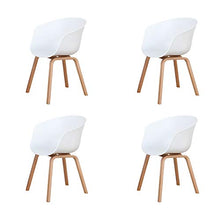 Uderkiny Set di 4 sedie in Stile Nordico, Sedia da Pranzo in Stile Medievale con braccioli e Gambe in Metallo, Adatta per Soggiorno, Cucina e Ufficio, Dimensioni: 78 * 55 * 48 cm (Bianco-4)