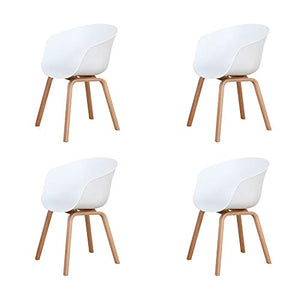 Uderkiny Set di 4 sedie in Stile Nordico, Sedia da Pranzo in Stile Medievale con braccioli e Gambe in Metallo, Adatta per Soggiorno, Cucina e Ufficio, Dimensioni: 78 * 55 * 48 cm (Bianco-4)