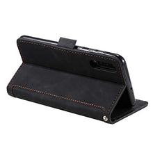 SNOW COLOR Cover Huawei P30 Portafoglio, Flip Custodia Portafoglio in PU,[Funzione Staffa]con Slot per Schede e Chiusura Magnetica per Huawei P30 - Nero