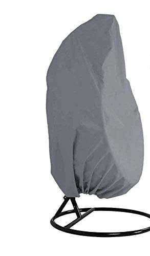 Copertura per sedia a forma di uovo, da appendere, in rattan, per balcone, giardino, a dondolo, per esterni, per interni, impermeabile, antipolvere, antivento, anti UV, 190 x 115 cm, colore grigio