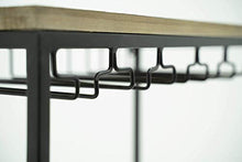 giordano shop Cantinetta Portabottiglie 60x30x160 cm con Portabicchieri in Ferro e Legno Rex Nera