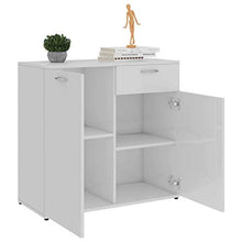 XHCP Credenza, Comodino, Comodino, cassettiera per la casa Soggiorno Camera da Letto Bianco Lucido 80x36x75 cm truciolare