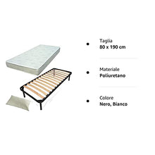 DOLCI SOGNI Set Rete Letto Singolo 80x190, Rete a Doghe Letto Singolo con Materasso e Cuscino, 100% Made in Italy, Materasso Waterfoam, Rete Singola con Doghe di Legno, Letto a Una Piazza