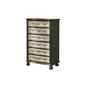 Heqianqian Cassettiera A Credenza Dipinte a Mano Retro Cassette Rustic Painted Vecchi cassetti mobili Armadi Decorazione for Soggiorno Mobili per Camera da Letto (Color : Green, Size : 81x48x127cm)