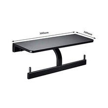 PYROJEWEL. Nero Alluminio dello Spazio Bagno Mensola Impermeabile Supporto for Rotolo Storage Rack Telefono Rack a Parete Piazza Rack