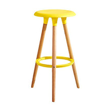 Gymqian Sgabello da bar in legno massello per uso domestico Sgabello da bar moderno e minimalista in stile nordico Sgabelli da bar Eames Chair Chair j/Gelb