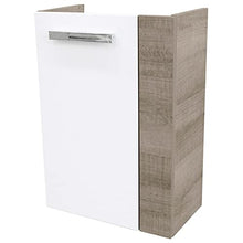 Fackelmann – Set di mobili da Bagno a di Vero Ospiti WC 3 Pezzi 45 cm graueiche Bianco con lavabo sotto Armadio & Ceramica Bacino & LED Specchio Element