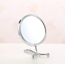 LBWARMB Trucco Specchio con luci Doppia Mano Sided Held specchio-1X e 5X ingrandimento palmare Trucco dello Specchio con Manico Regolabile Pieghevole, Portatile, Trasparente & Round (6"
