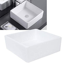 Lavabo Lavabo da appoggio Lavabo quadrato moderno in ceramica Lavabo Piano di lavoro Lavabo bianco Accessori da bagno Lavabo bagno lavabo lavabo da appoggio lavabo vanità, 38 x 38 x 13,3 cm