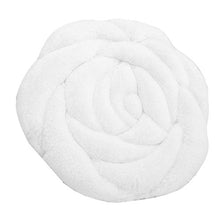 VOSAREA Peluche Cuscino per Sedia a Forma di Rosa Cuscino per Sedile Cuscino Poltrona Supporto Tappeto Invernale Caldo per Ufficio casa Seduta in Auto (Bianco)