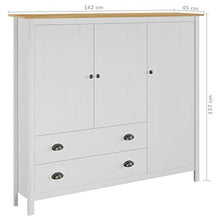 FAMIROSA Armadio a 3 Ante Hill Range Bianco 142x45x137 cm Legno di Pino