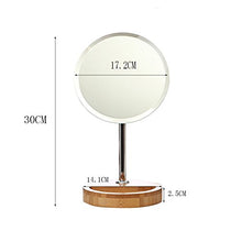 BD.Y Specchio per Il Trucco Desktop su Un Lato di Alta qualità, Specchio cosmetico Portatile, Specchio di Bellezza in Legno - Diametro Specchio 17,2 cm
