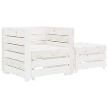 SKM Set Salotto da Giardino su Pallet 2 pz in Legno Bianco