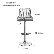 LLT Pratico sgabello Sgabelli girevole a 360 ° Cucina Colazione Bar Stool Bar contatore Sedia da ufficio Altezza regolabile (60~80 cm) sedile di lusso Carico 130 Kg,Rosso