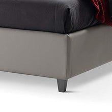 LettoFacile montalo in 30 Minuti - Letto Matrimoniale Leda Frame in Ecopelle Grigio - Struttura senza rete - Made in Italy (160 x 190 cm)